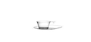 6 Espressotassen mit Untertasse 9 cl, Tritan, transparent