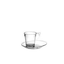 6 Espressotassen mit Untertasse 9 cl, Tritan, transparent