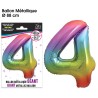 Ballon Géant Métallique multicolore, 88cm chiffre 4