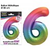 Palloncino gigante multicolore metallizzato, 88 cm, numero 6