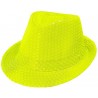 Chapeau à sequins jaune fluo