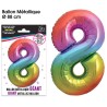 Riesiger Metallic-Ballon in mehreren Farben, 88 cm, Nummer 8