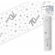 Chemin de table " 70 ans" 28 cm x 5 mètres, organza argenté
