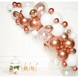 Roségoldene Ballongirlande mit 66 Luftballons