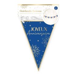 Blaue Party-Wimpelgirlande, 3m