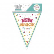 Guirlande fanions anniversaire, 3m