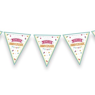 Guirlande fanions anniversaire, 3m