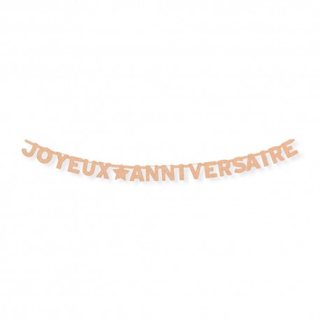 Guirlande lettres "Joyeux Anniversaire" en carton kraft, 3m