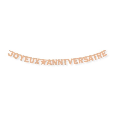 Buchstabengirlande „Happy Birthday“ aus Kraftkarton, 3m
