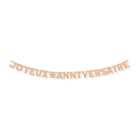 Buchstabengirlande „Happy Birthday“ aus Kraftkarton, 3m