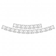 Guirlande fanions "Joyeux Anniversaire" Argent, 5m