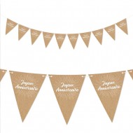 Guirlande fanion "Joyeux anniversaire" kraft, 3m