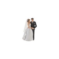 COUPLE MARIES RESINE SE TENANT LA MAIN 9CM X 5.3CM X 14.2CM