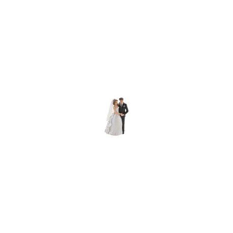 COUPLE MARIES RESINE SE TENANT LA MAIN 9CM X 5.3CM X 14.2CM