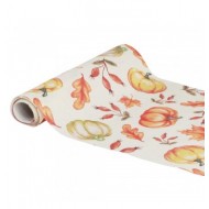 1 CHEMIN DE TABLE TISSU VINTAGE AUTOMNE 28CM X 3M