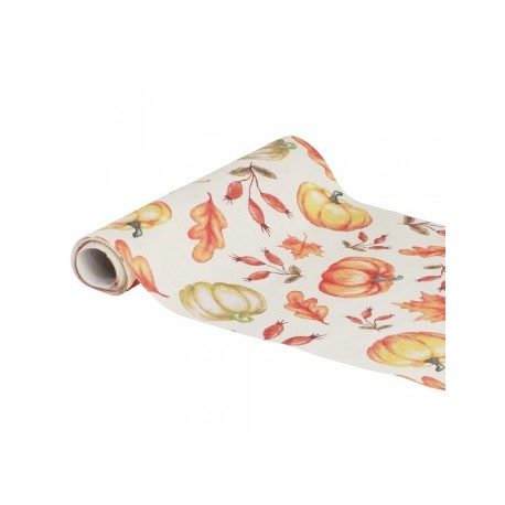 1 CHEMIN DE TABLE TISSU VINTAGE AUTOMNE 28CM X 3M
