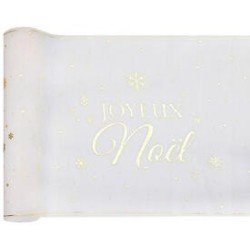 Chemin de table Flocon d'or ivoire, 28cmx2.5m