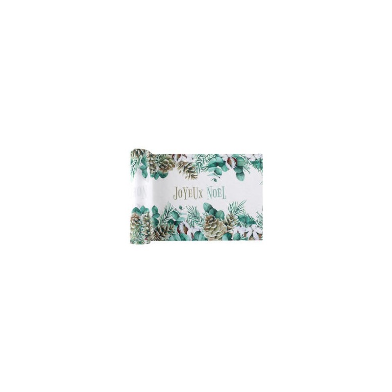 Runner da tavolo in cotone verde, 28 cm x 3 m
