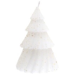 Candela elegante in abete bianco/oro