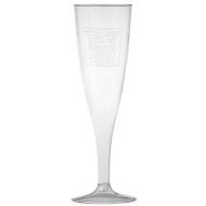 10 Flute da champagne con gambo, calibrati naturesse 1dl, monoblocco