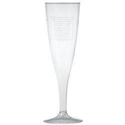 10 Flûtes à champagne avec pied, naturesse étalonné 1dl