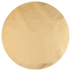 6 Tischsets in glänzendem Gold, Durchmesser 34 cm