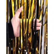 Tenda con frange metalliche, bicolore Nero/oro
