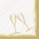 60 Serviettes Bio Dunisoft 40 x 40 cm Sparkly cheers white