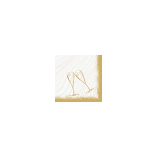 60 Serviettes Bio Dunisoft 40 x 40 cm Sparkly cheers white