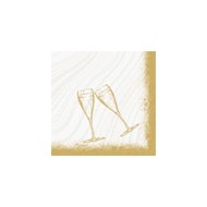 60 tovaglioli Dunisoft biologici 40 x 40 cm Sparkly cheers bianco