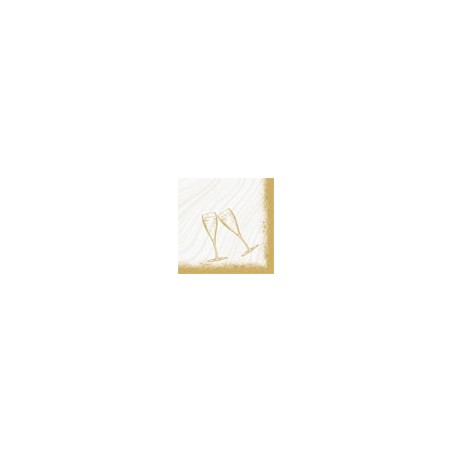 60 Serviettes Bio Dunisoft 40 x 40 cm Sparkly cheers white