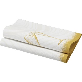 60 Serviettes Bio Dunisoft 40 x 40 cm Sparkly cheers white