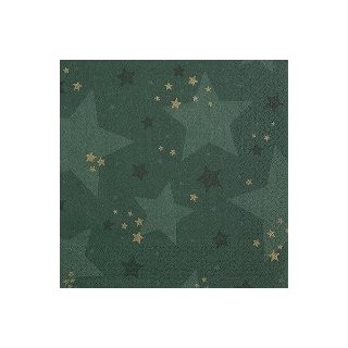 20 serviettes 33x33cm étoile vert 