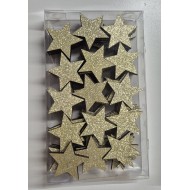 Set di 60 stelle 3,9 cm, legno dorato