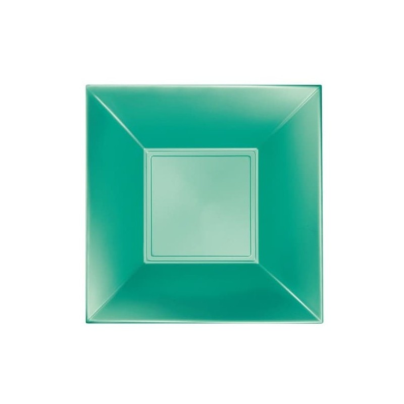 25 piatti fondi, 18x18 cm, verde scuro