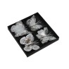 Clip Schmetterling Set/8 8cm grau Federn