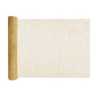 Chemin de table uni paillette or