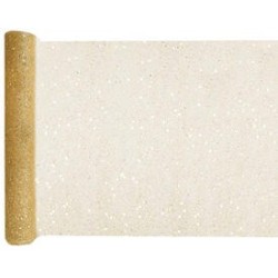runner da tavolo con paillettes oro semplice