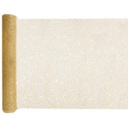 Chemin de table uni paillette or