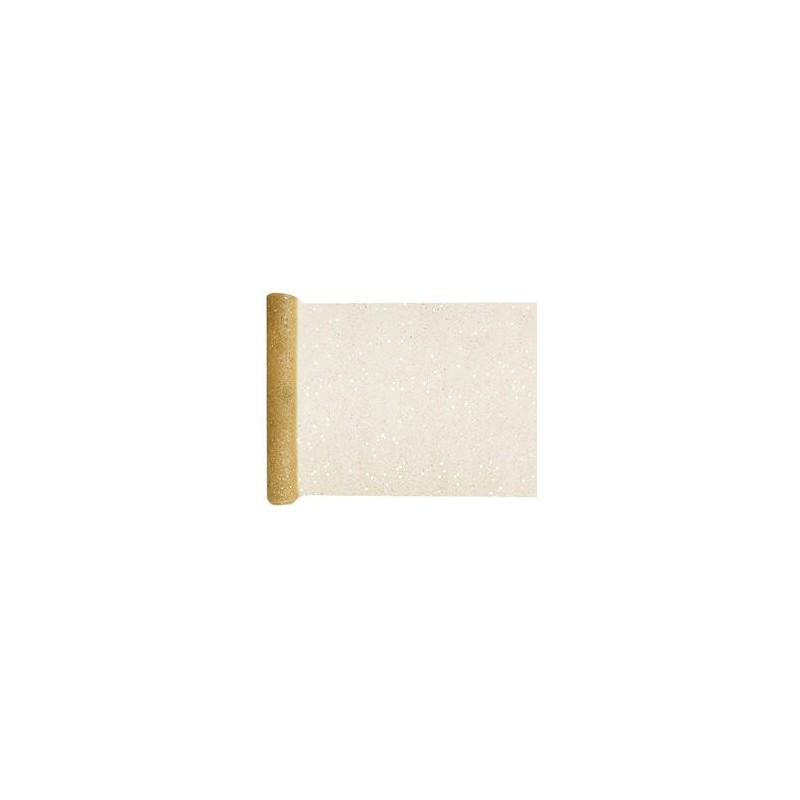 Chemin de table uni paillette or
