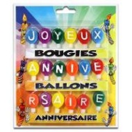 Bougies ballons joyeux anniversaire