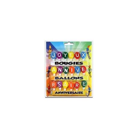 Kerzen Ballons "Joyeux anniversaire"