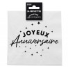 24 Servietten, „Happy Birthday“, 3-lagig, 33 x 33 cm, schwarz/weiß