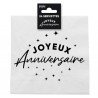 24 Servietten, „Happy Birthday“, 3-lagig, 33 x 33 cm, schwarz/weiß