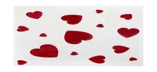 10 weiße Valentinstag-Servietten mit rotem Herz