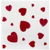 10 weiße Valentinstag-Servietten mit rotem Herz