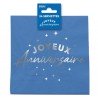 24 Servietten, „Happy Birthday“, 3-lagig, 33 x 33 cm, Blau/Silber