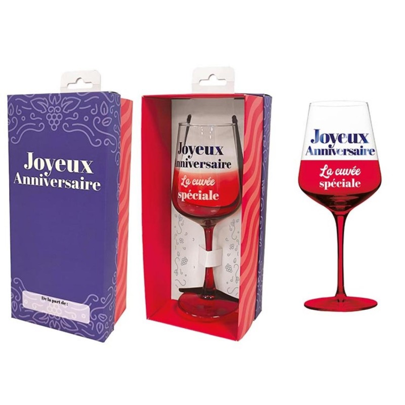 1 Weinglas mit Altersangabe und Geschenkbox