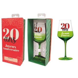 1 Verre à vin avec âge et coffret cadeau