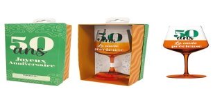 1 bicchiere da vino invecchiato con confezione regalo
